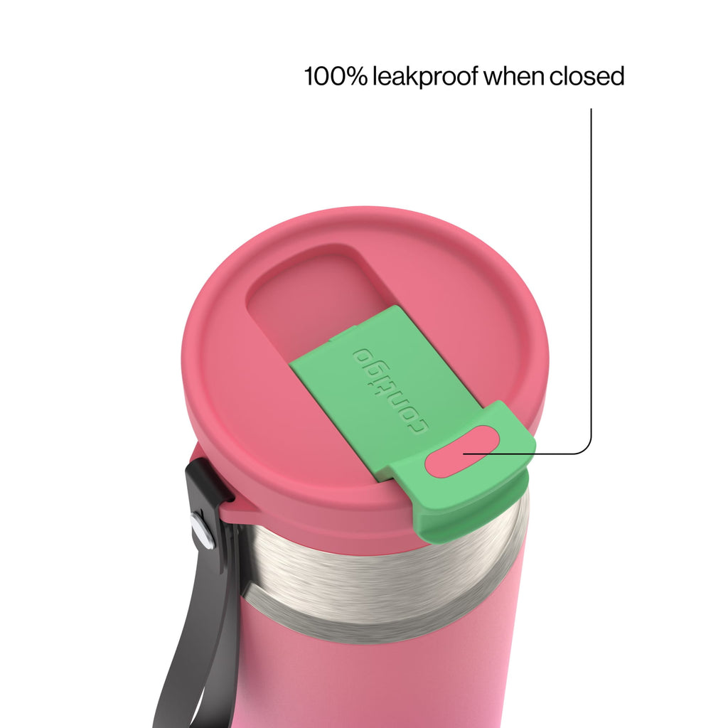 Contigo DualSip 16 oz Compact Leakproof Insulated Water Bottle with 2-Way Lid C049H