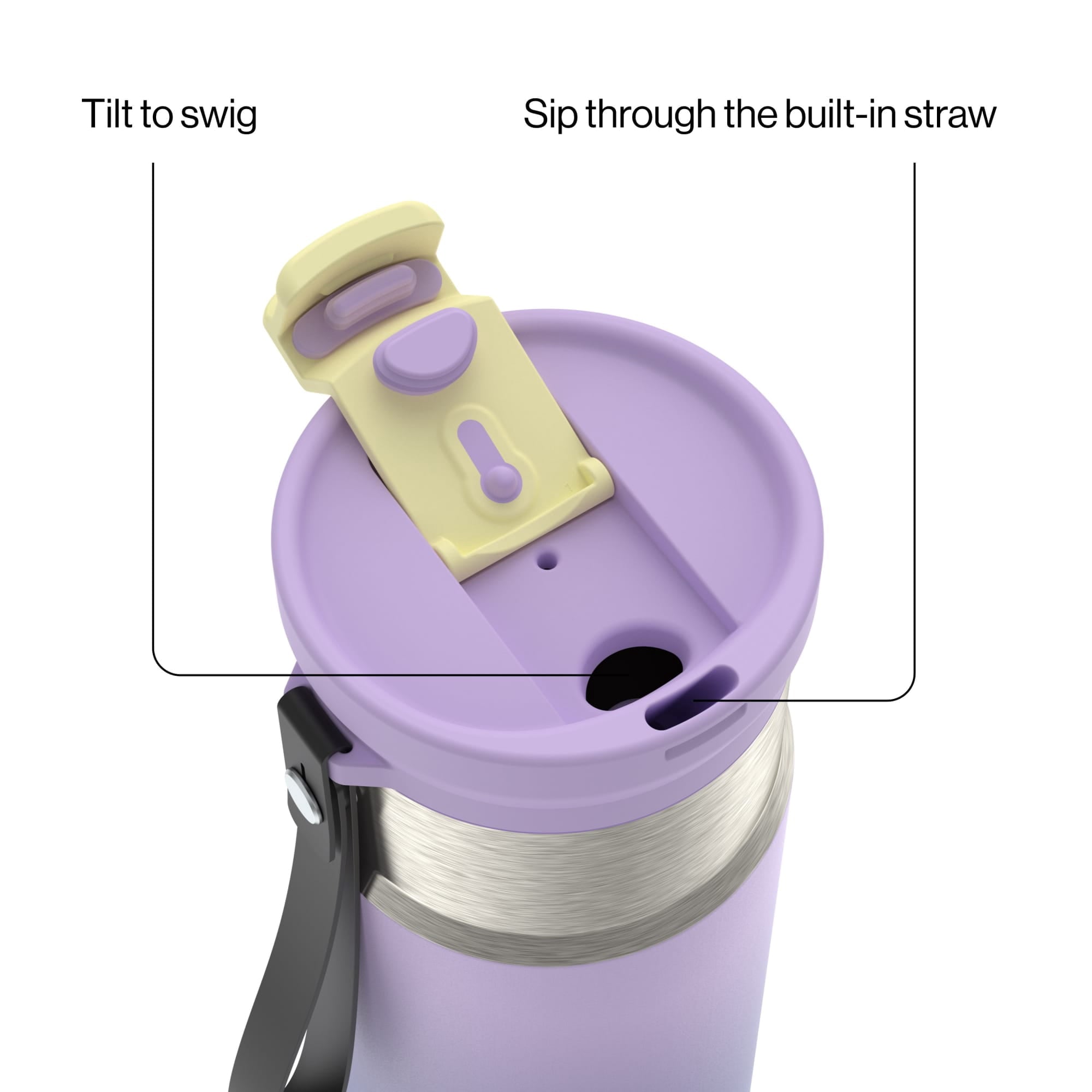 Contigo DualSip 16 oz Compact Leakproof Insulated Water Bottle with 2-Way Lid C049H
