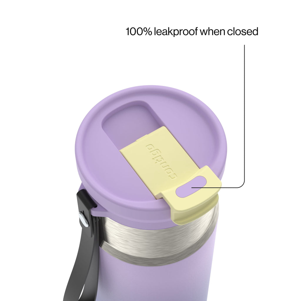 Contigo DualSip 16 oz Compact Leakproof Insulated Water Bottle with 2-Way Lid C049H