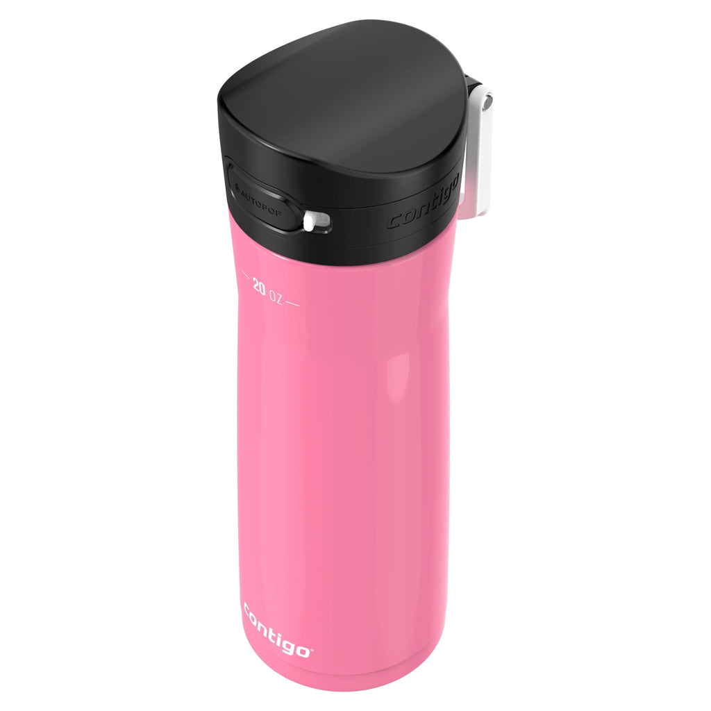 Contigo Jackson Chill  Bundle 2 Water Bottles Black 24oz and Pink  20oz with Autopop Lid C077N