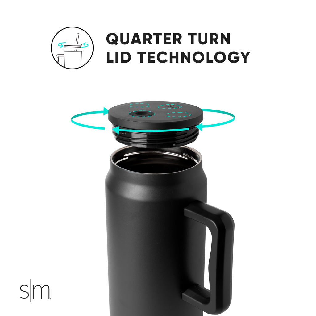 Simple Modern 50 fl oz Insulated Stainless Steel Trek Tumbler with Straw Lid | Midnight Black C406J