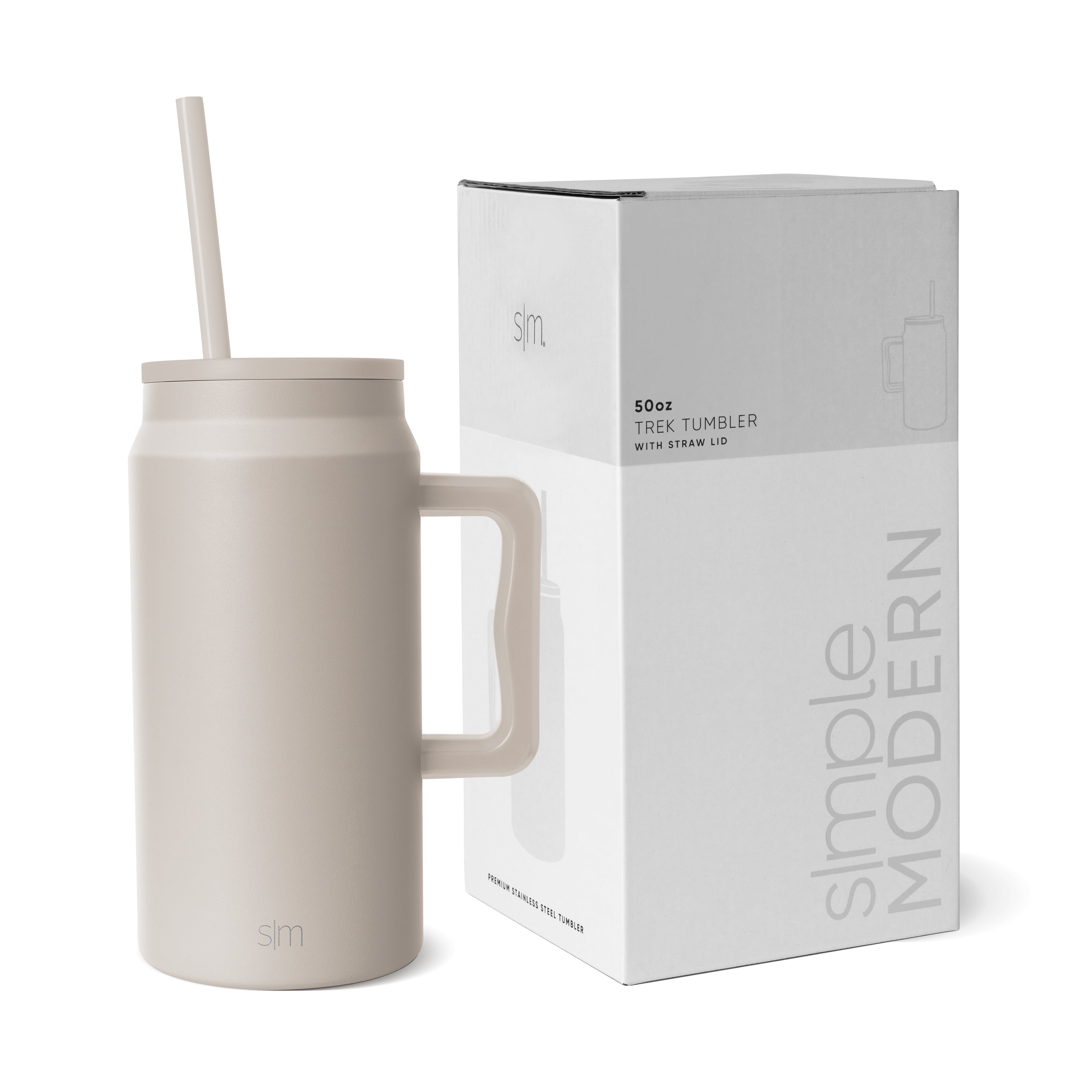 Simple Modern 50 fl oz Insulated Stainless Steel Trek Tumbler with Straw Lid | Midnight Black C406J