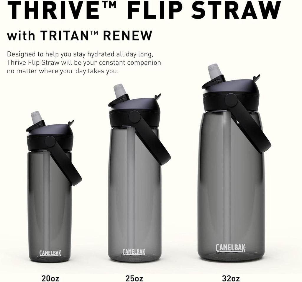 Camelbak Thrive Flip Straw 20oz Water Bottle, Charcoal C234T