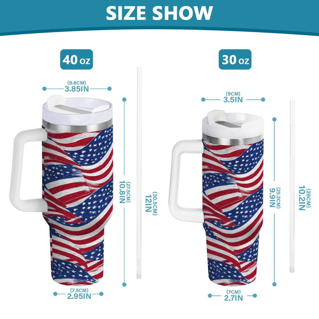 30 oz Insulated Stainless Steel Tumbler Double Wall Stainless Steel Tumbler with 2-Way Drinking Flags Wave Pattern C536X