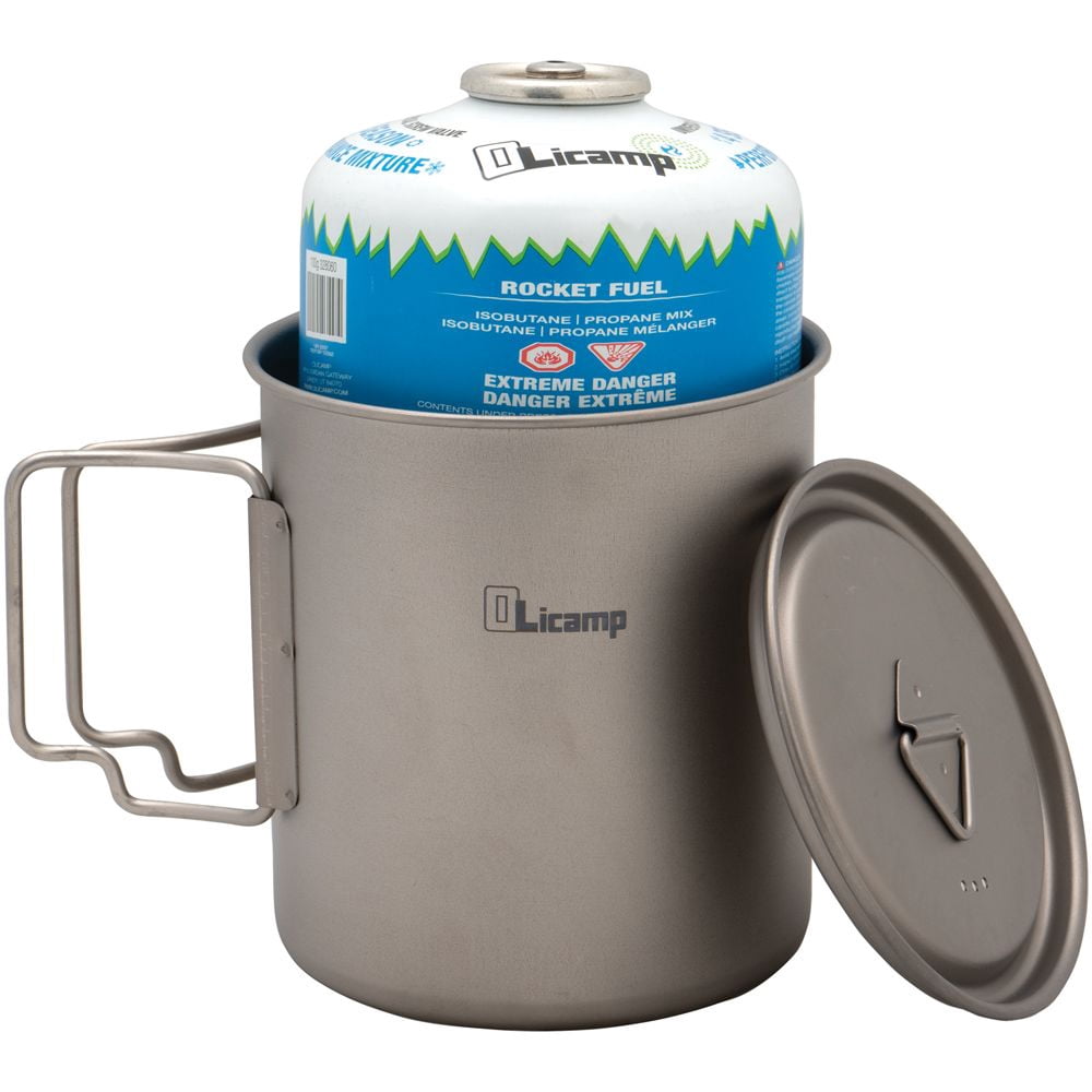 Olicamp Titanium Space Saver Mug with Lid, Nests Nalgene Bottle Inside, Lightweight and Compact, Perfect for Camping and Backpacking, 750mL C193X