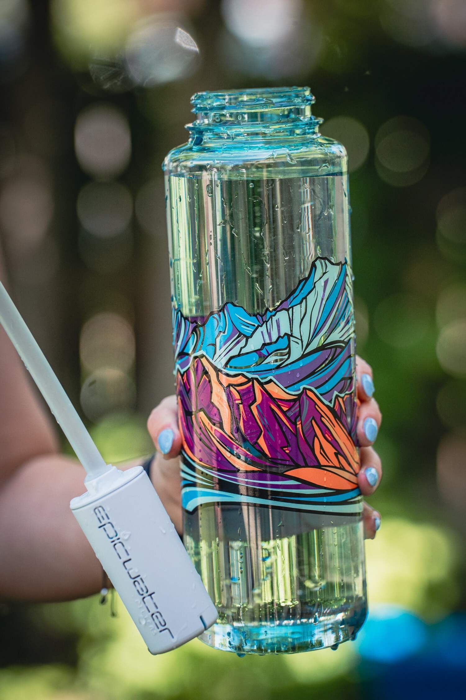 Epic Water Filters Nalgene OG Sustain Tritan USA Made Water Bottle and 75 Gallon Filter - Removes 99.99% of Water Impurities, 32oz, Leggitt Art C192N