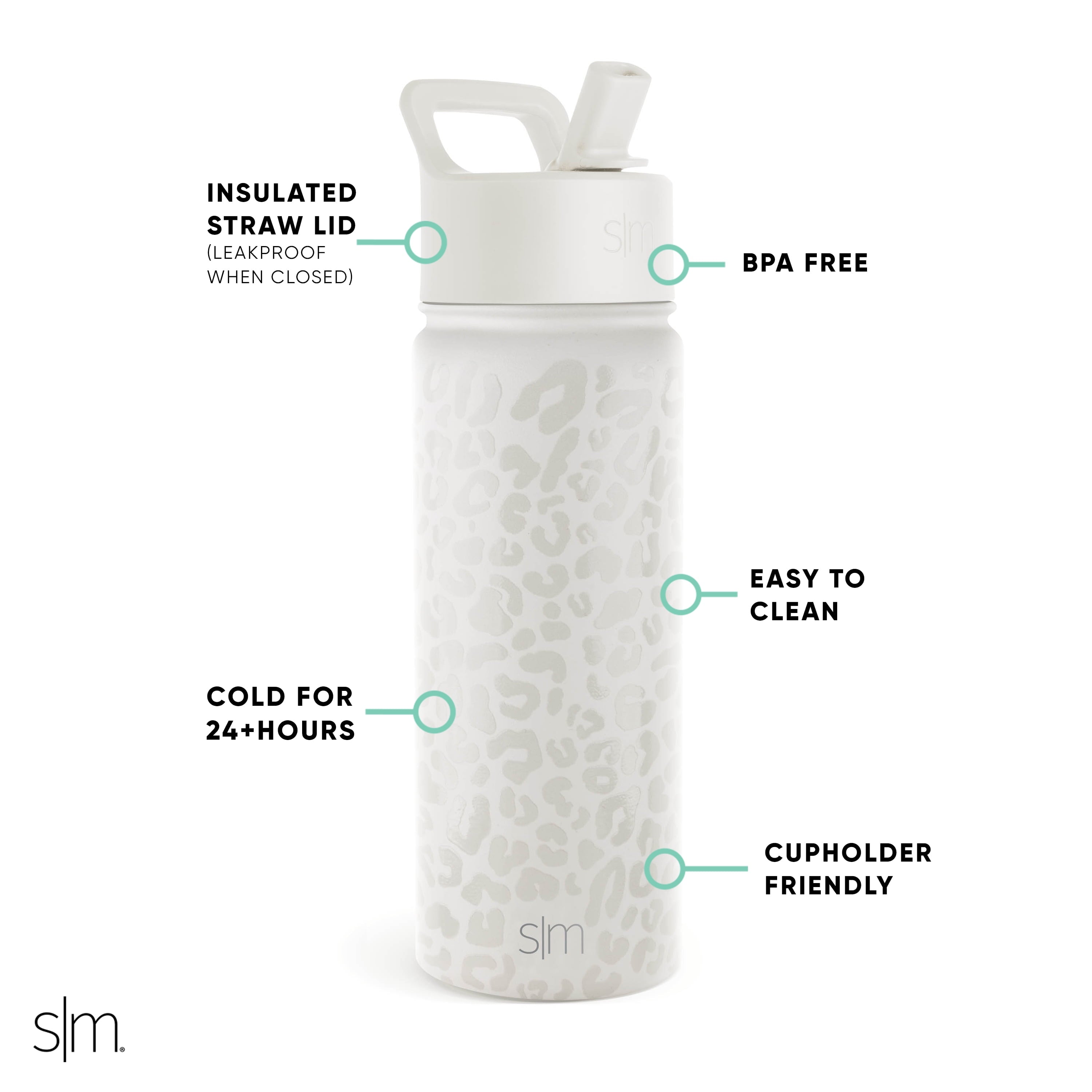 Simple Modern Summit Water Bottle Straw Lid Vacuum Insulated Stainless Steel Bottle | 18 fl oz C425G