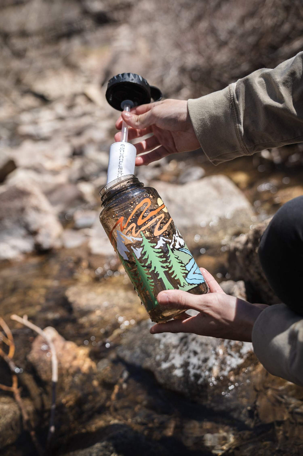 Epic Water Filters Nalgene OG Sustain Tritan USA Made Water Bottle and 75 Gallon Filter - Removes 99.99% of Water Impurities, 32oz, Atomic Child Special Edition C162J