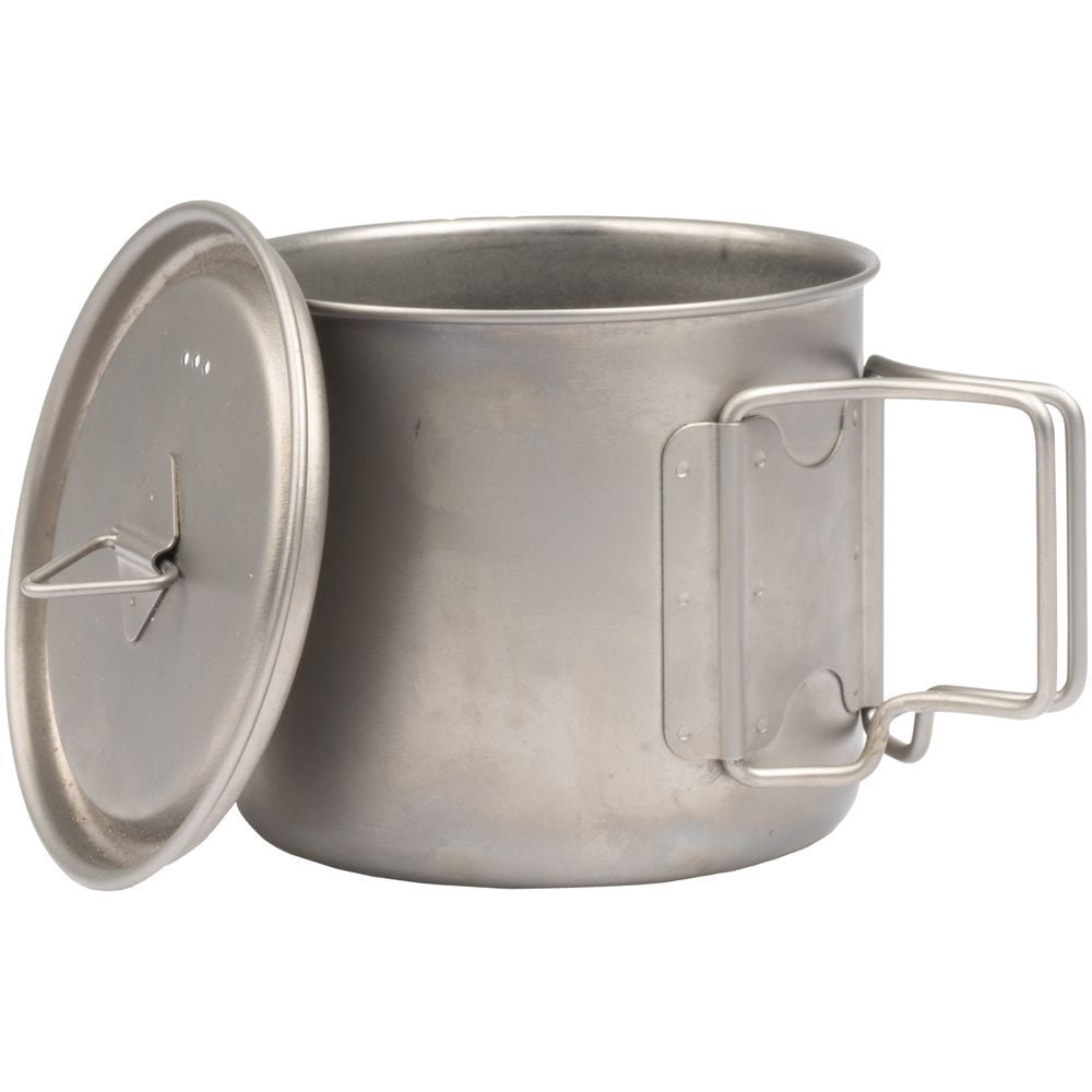 Olicamp Titanium Space Saver Mug with Lid, Nests Nalgene Bottle Inside, Lightweight and Compact, Perfect for Camping and Backpacking, 550mL C194Y