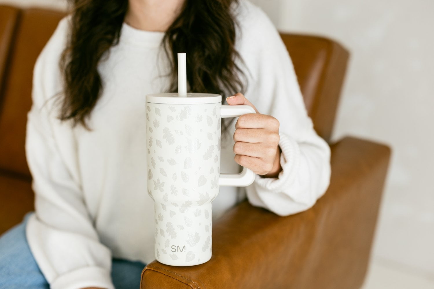 Simple Modern 30 fl oz Insulated Stainless Steel Trek Tumbler with Straw Lid | Seaglass Sage and Cream Checkmate C690C