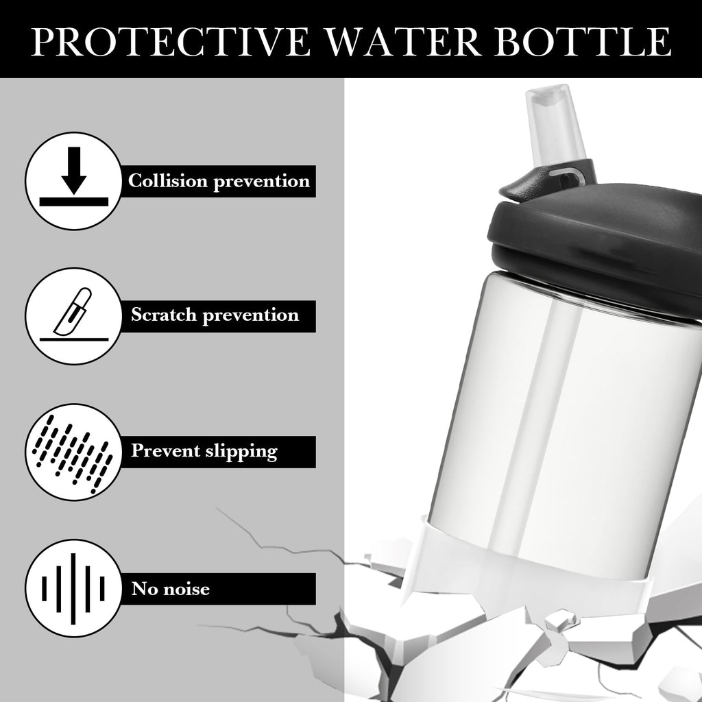 Linkidea 2 Pack Water Bottle Boot Compatible with CamelBak Eddy+20oz/25oz, Chute Mag 20oz/25oz, Carry Cap, Silicone Anti-Slip Bottle Bottom Bumper Protector (Clear White) C389L