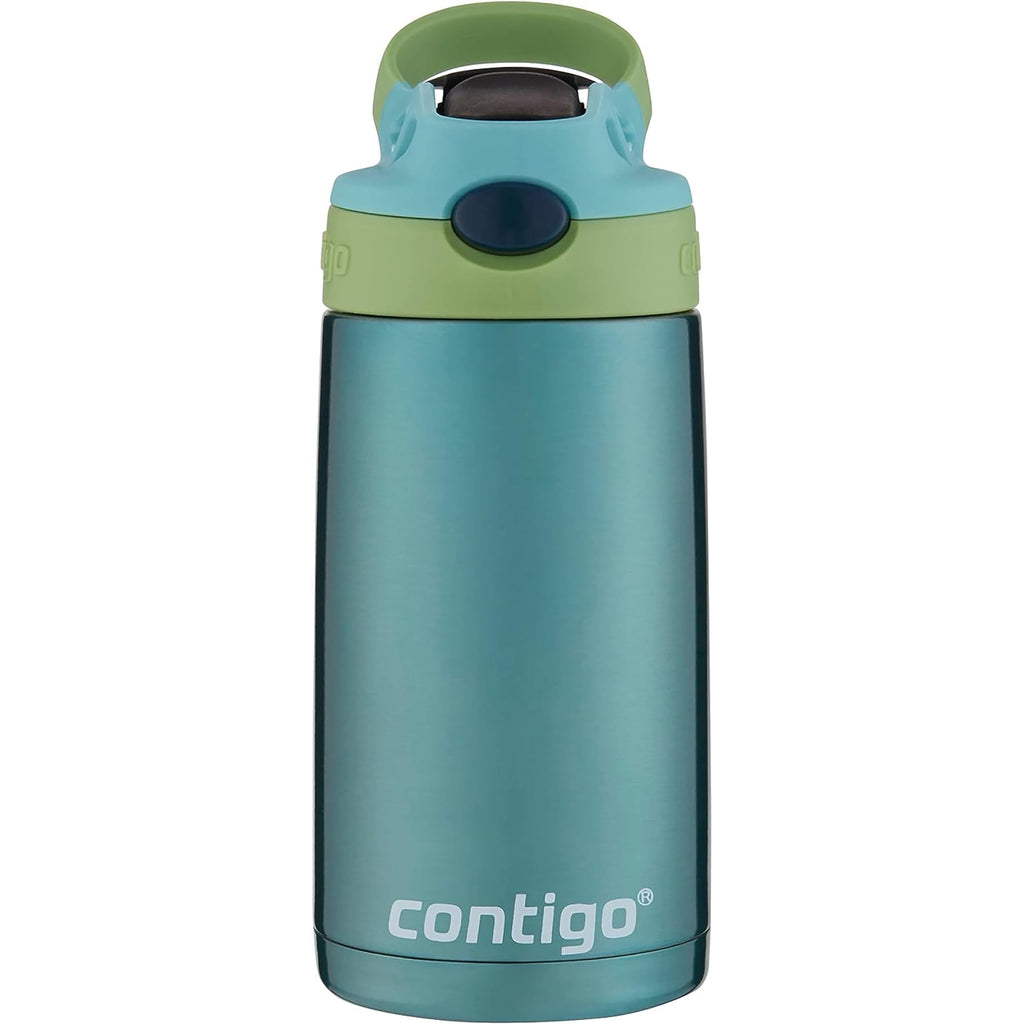 Contigo Kid's 13 oz. AutoSpout Straw Water Bottle - Stainless Steel/Azalea/Pansy C114V