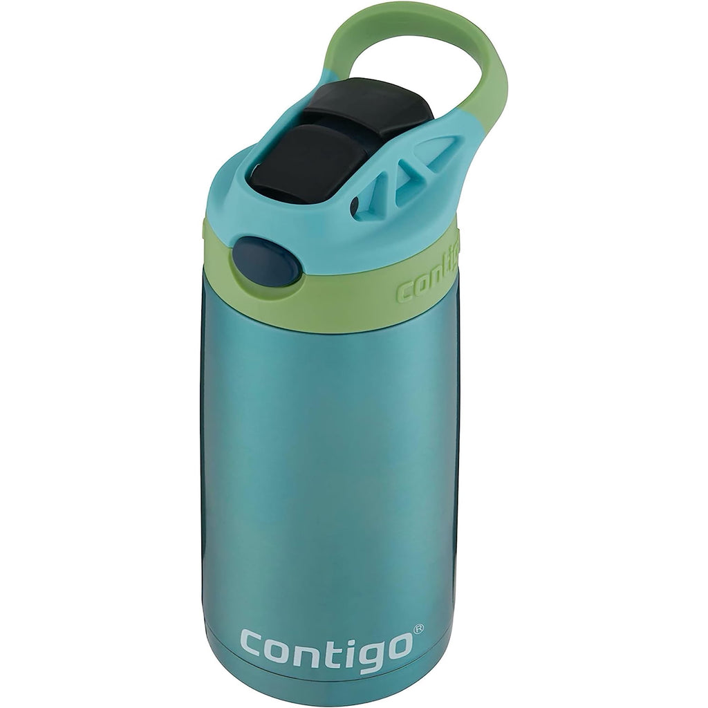 Contigo Kid's 13 oz. AutoSpout Straw Water Bottle - Stainless Steel/Azalea/Pansy C114V