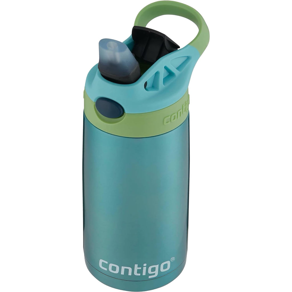 Contigo Kid's 13 oz. AutoSpout Straw Water Bottle - Stainless Steel/Azalea/Pansy C114V