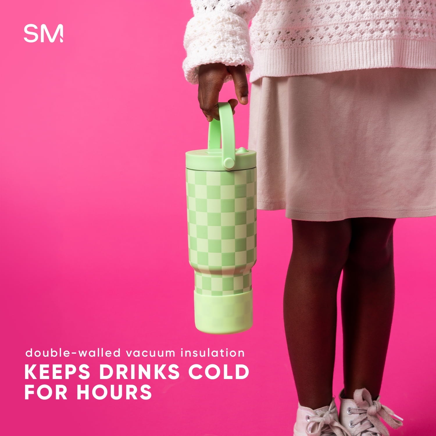 Simple Modern 24 fl oz Insulated Stainless Steel Trek Pivot Tumbler with Straw Lid and Top Handle|Cotton Candy Tie Dye C407C