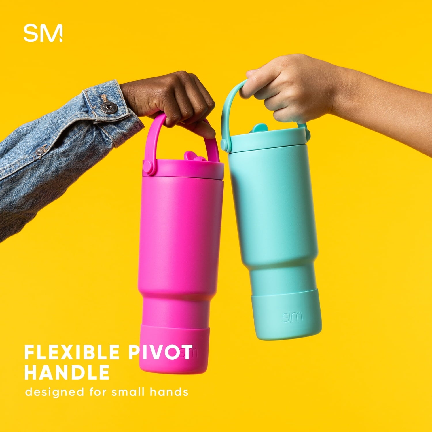 Simple Modern 24 fl oz Insulated Stainless Steel Trek Pivot Tumbler with Straw Lid and Top Handle|Cotton Candy Tie Dye C407C