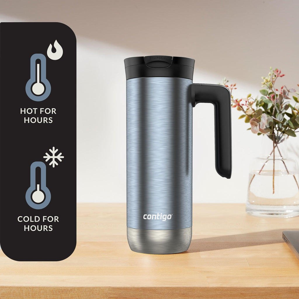 Contigo 20 oz. Superior 2.0 SnapSeal Stainless Steel Travel Mug - Dark Ice C035H