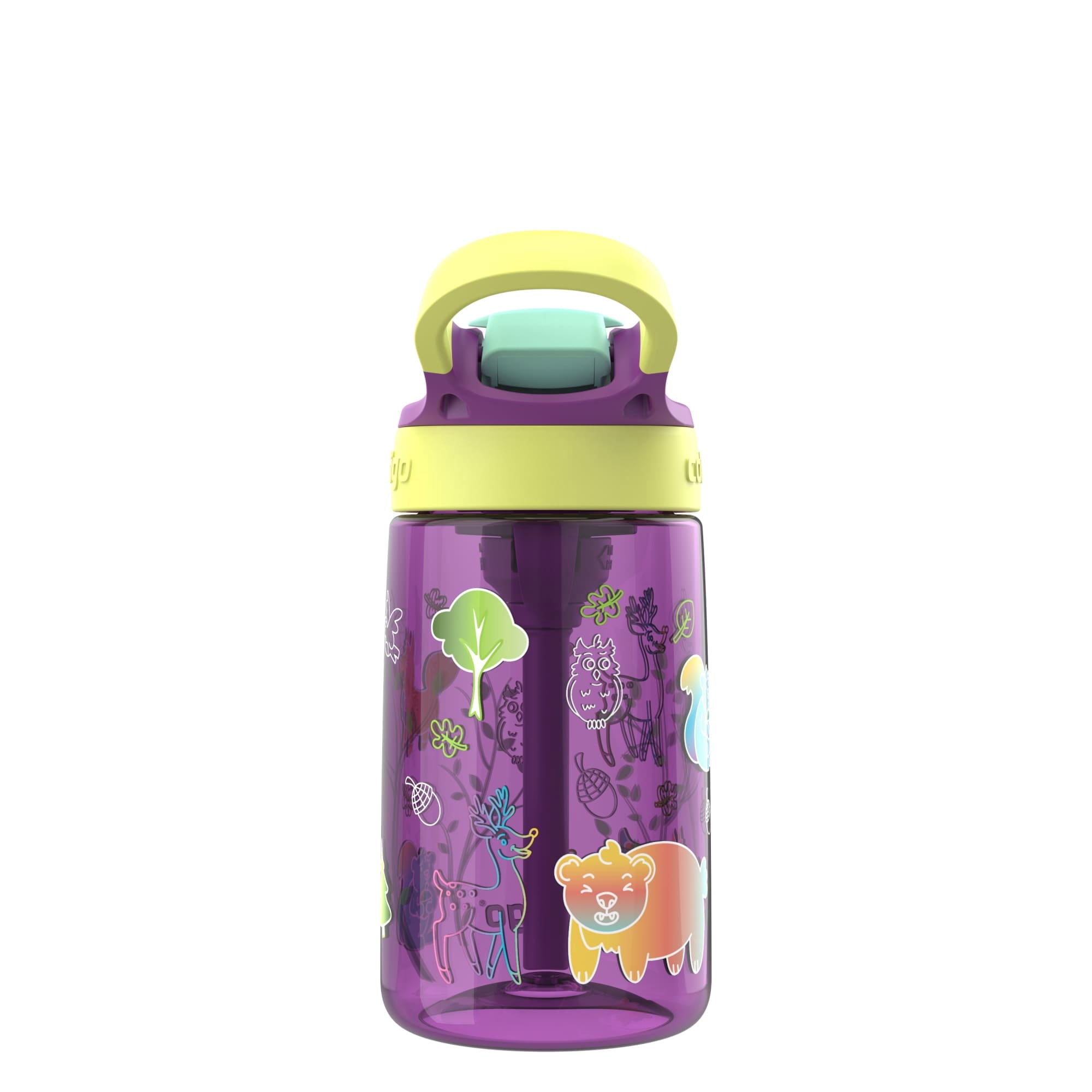 Contigo Kids Water Bottle with Redesigned AUTOSPOUT Straw, 14 oz, Grape Forest Haven C003Z