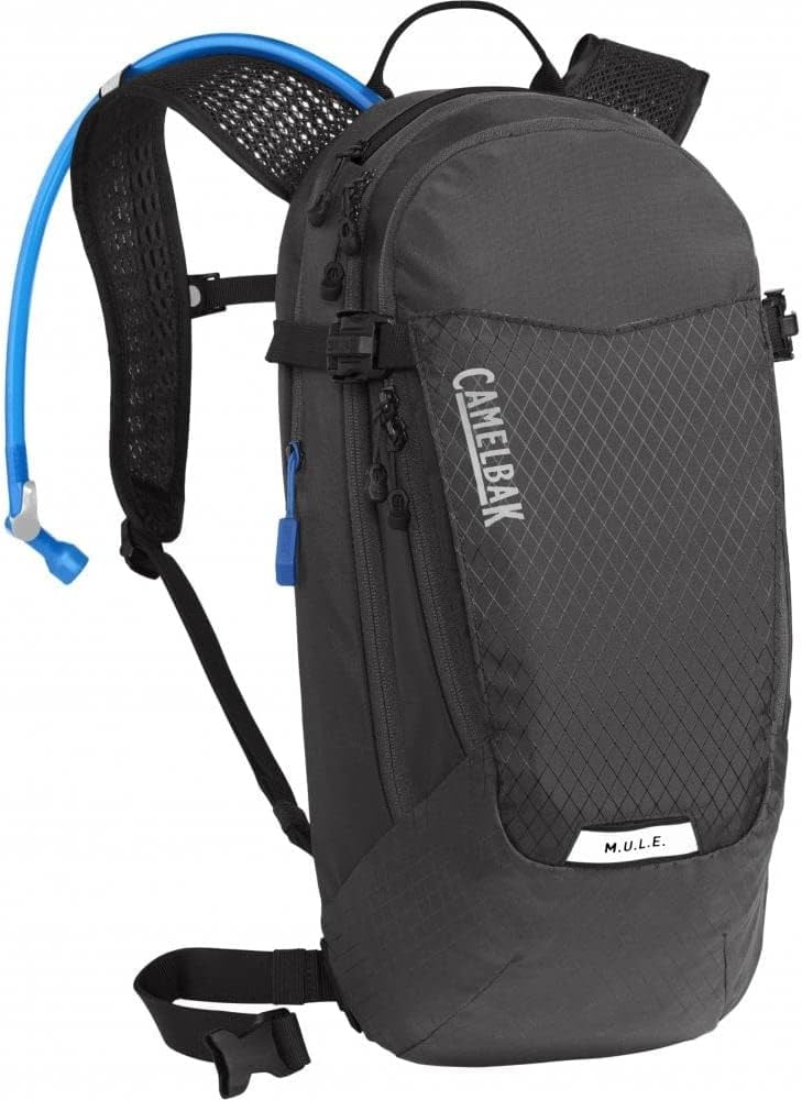 CamelBak Women's M.U.L.E. 12 Mountain Biking Hydration Pack - Easy Refilling Hydration Backpack - Magnetic Tube Trap 100oz, Charcoal/Black C246U