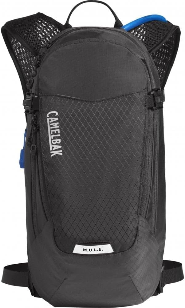 CamelBak Women's M.U.L.E. 12 Mountain Biking Hydration Pack - Easy Refilling Hydration Backpack - Magnetic Tube Trap 100oz, Charcoal/Black C246U