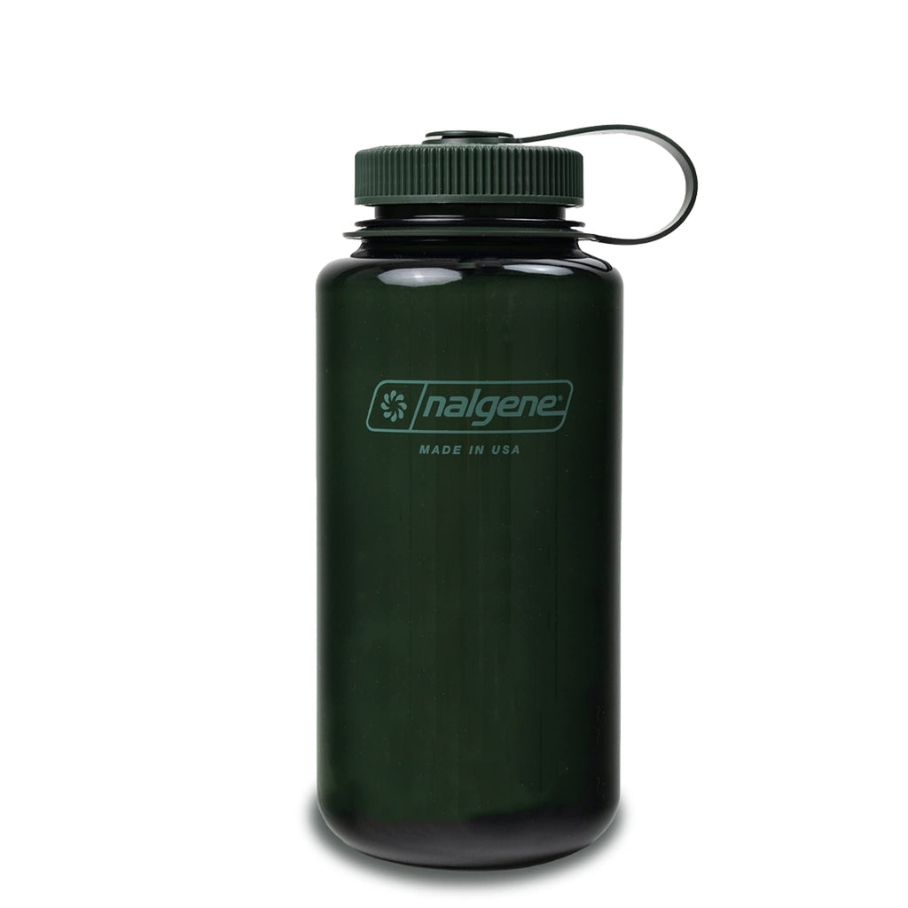 Nalgene Monochrome BPA-Free Recycled Reusable Water Bottle for Backpacking, Hiking, Gym - 32 oz Shatterproof Jade C140D