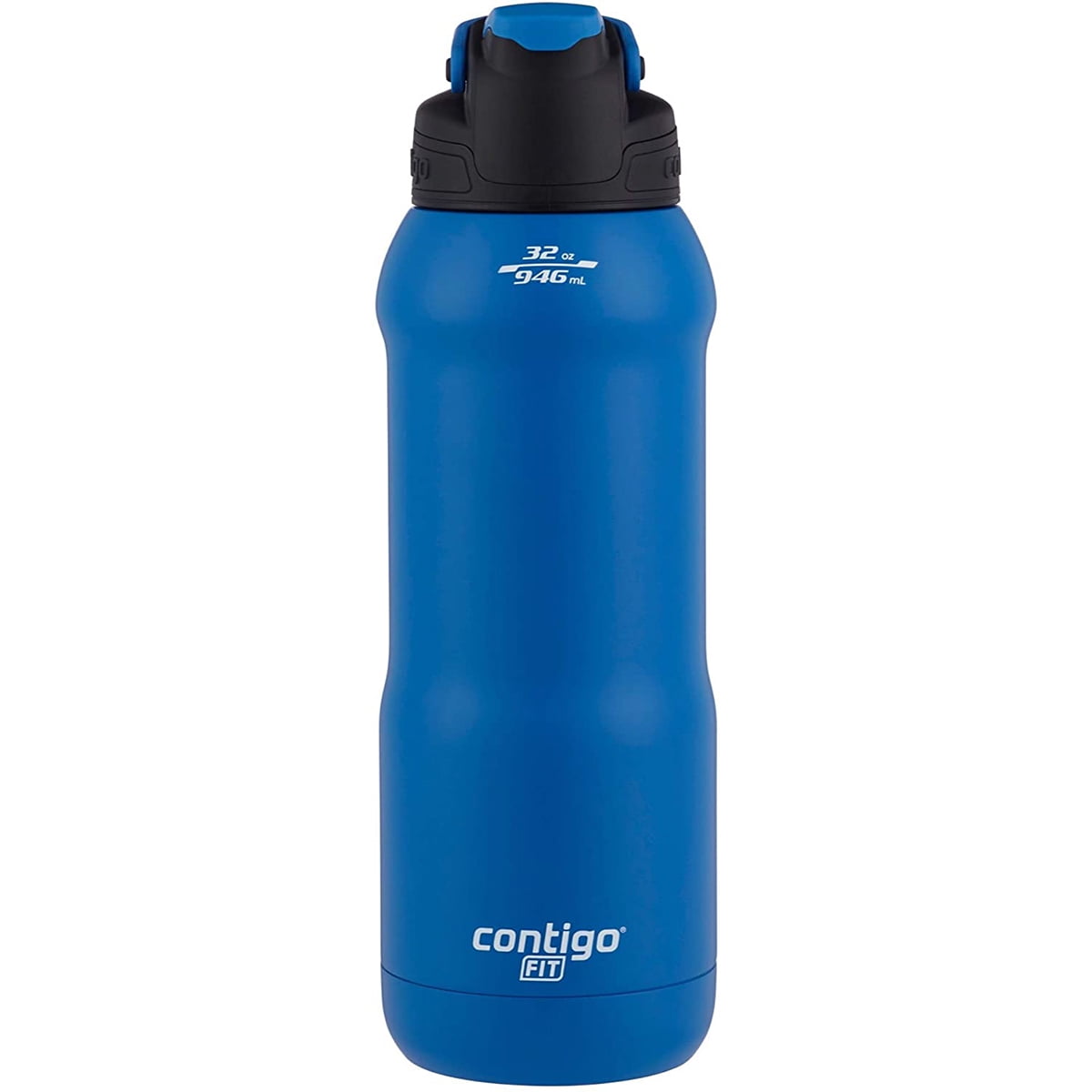 Contigo Fit Stainless Steel AUTOSPOUT Water Bottle with Straw, Blue Amp, 32 fl oz. C105V