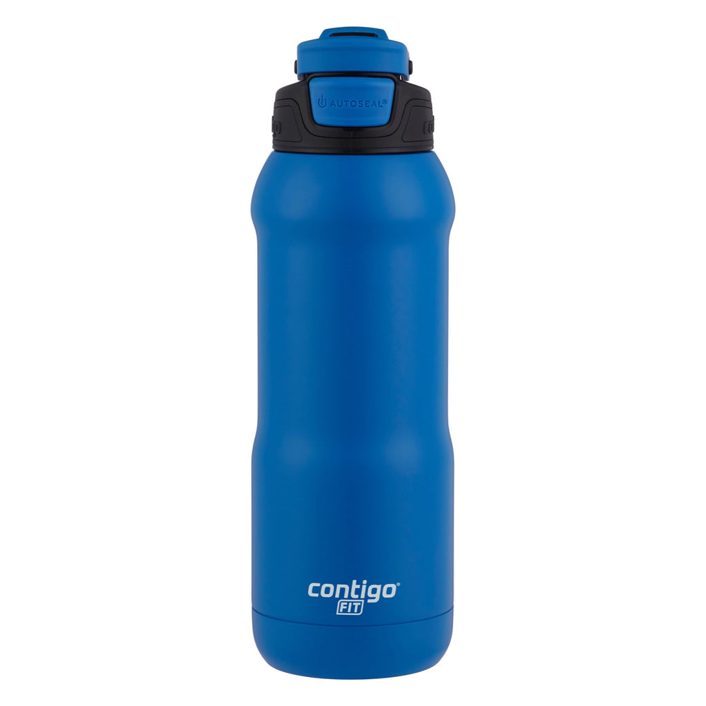 Contigo Fit Stainless Steel AUTOSPOUT Water Bottle with Straw, Blue Amp, 32 fl oz. C105V