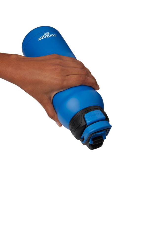 Contigo Fit Stainless Steel AUTOSPOUT Water Bottle with Straw, Blue Amp, 32 fl oz. C105V