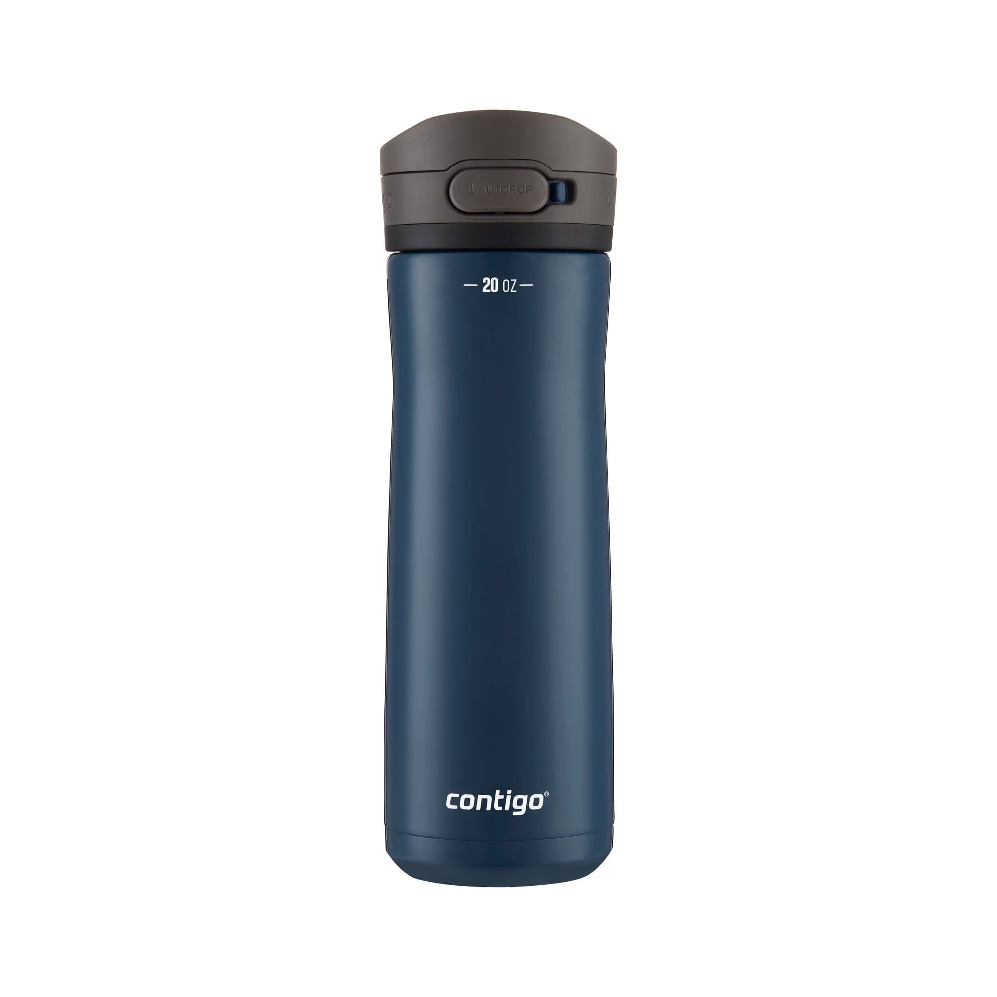 Contigo Jackson Chill Bundle 2 Water Bottles Black 24oz and Blueberry 20oz with Autopop Lid C088R