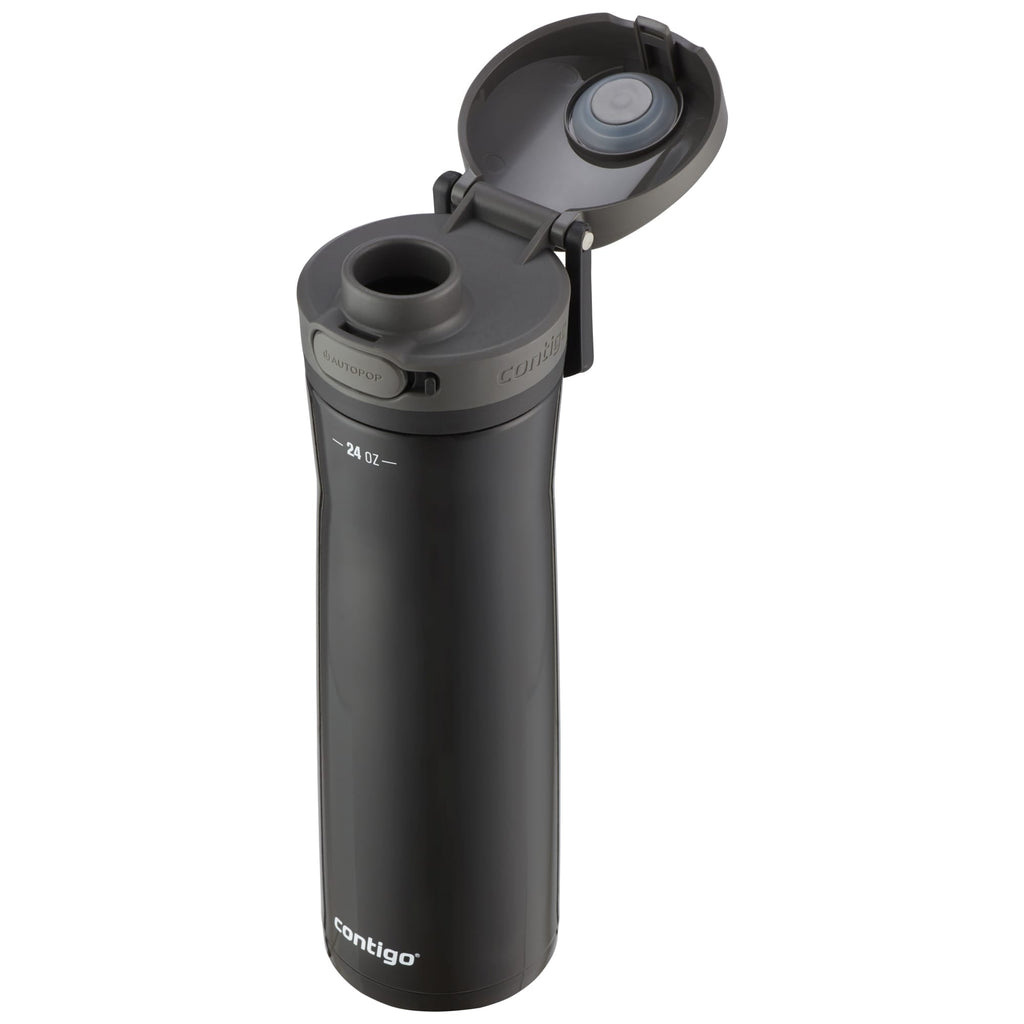 Contigo Jackson Chill Bundle 2 Water Bottles Black 24oz and Blueberry 20oz with Autopop Lid C088R