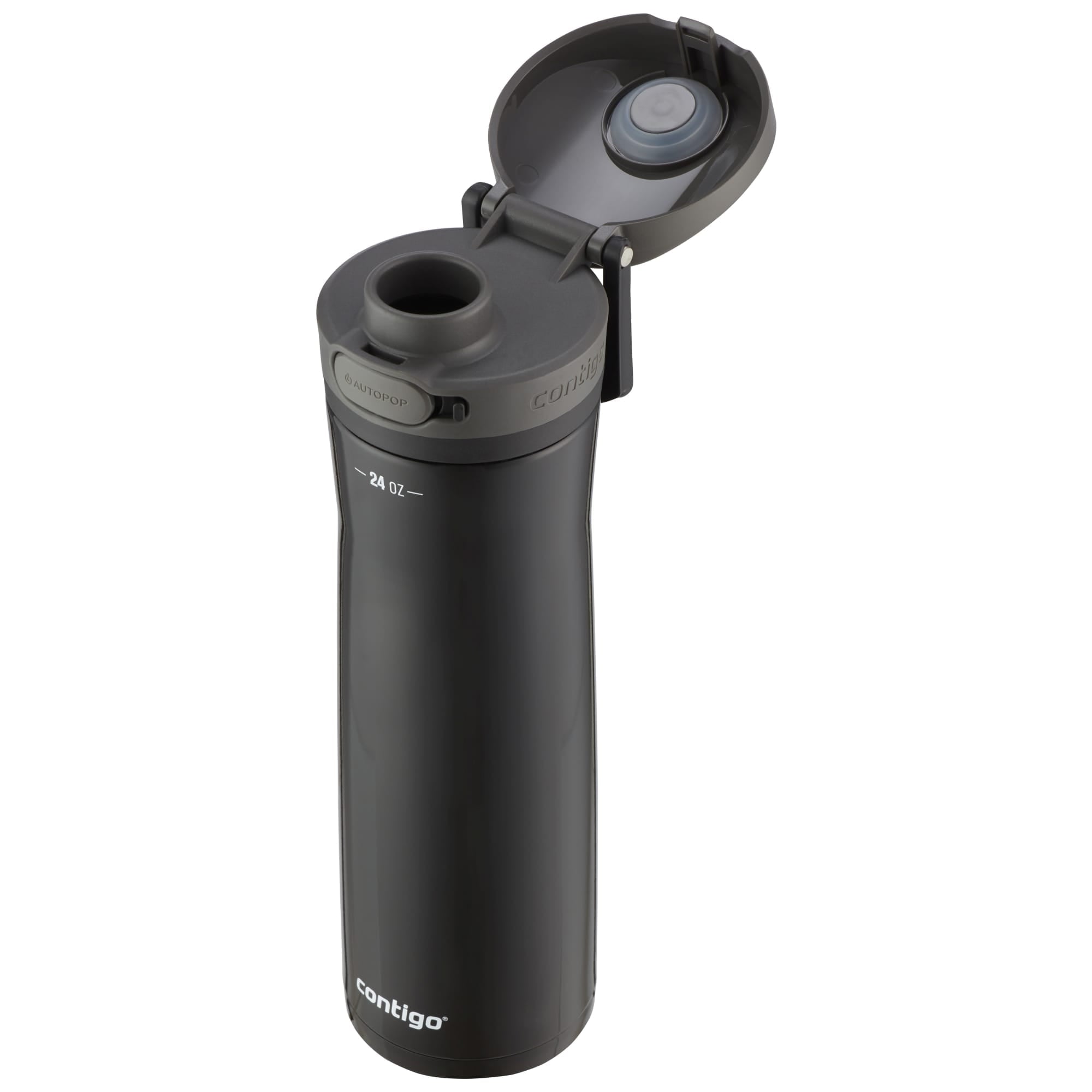 Contigo Jackson Chill Bundle 2 Water Bottles Black 24oz and Blueberry 20oz with Autopop Lid C088R