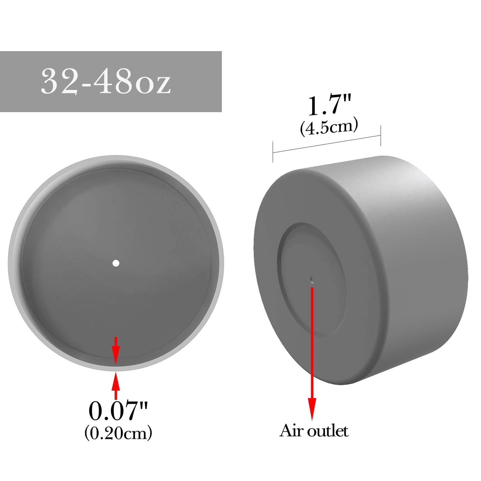 Linkidea 2 Pack Water Bottle Boot Compatible with Nalgene Sustain Wide Mouth 32oz/48oz, Narrow Mouth 32oz, Silicone Anti-Slip Bottle Bottom Bumper Protector (Grey) C219N