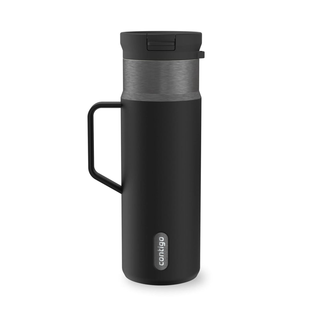 Contigo SnapSeal Leakproof Stainless Steel Reusable Water Bottle Tumbler with Side Handle, Dark Blue/Bronze, 20 oz C033X