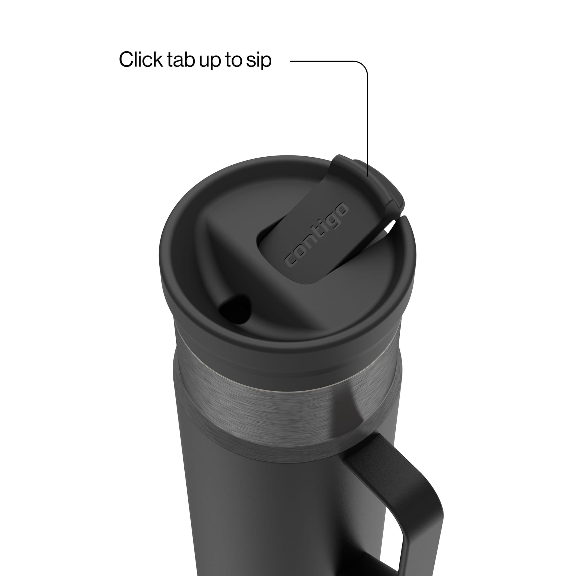 Contigo SnapSeal Leakproof Stainless Steel Reusable Water Bottle Tumbler with Side Handle, Dark Blue/Bronze, 20 oz C033X