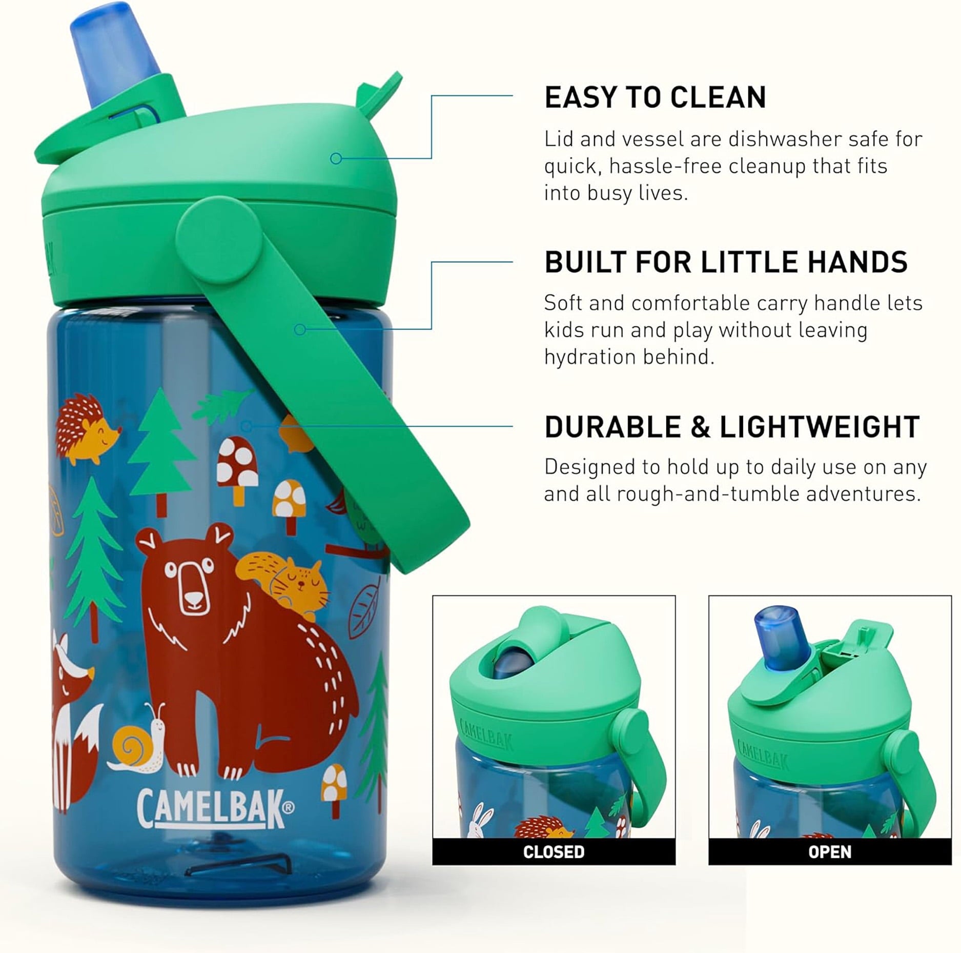 Camelbak Thrive™ Flip Straw Kids 14oz Bottle, Friendly Forest C272G