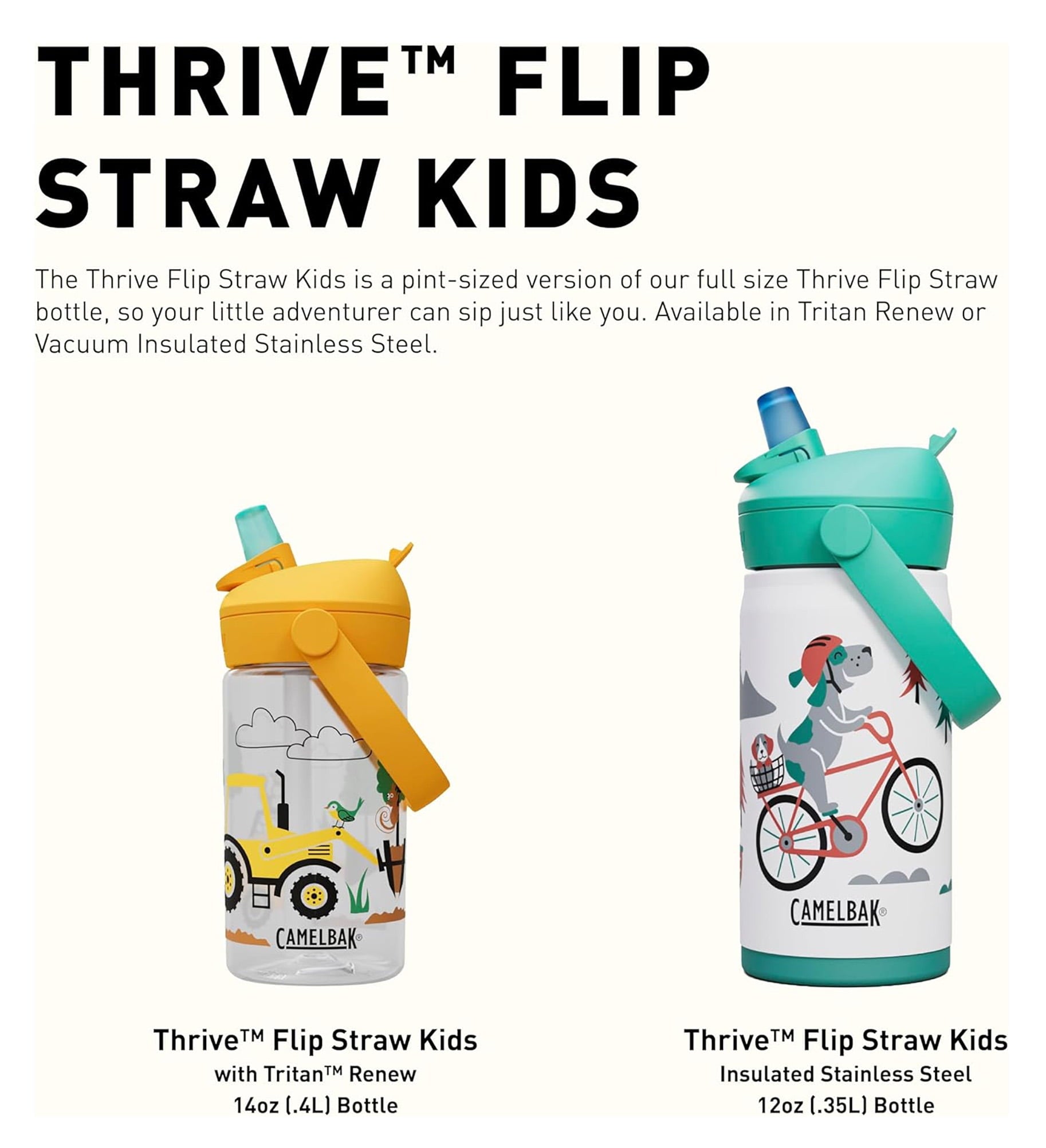 Camelbak Thrive™ Flip Straw Kids 14oz Bottle, Friendly Forest C272G