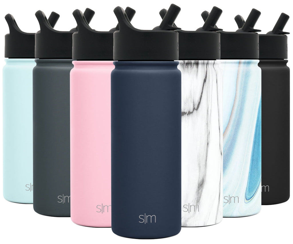 Simple Modern Summit Water Bottle Straw Lid Vacuum Insulated Stainless Steel Bottle | 18 fl oz C427X
