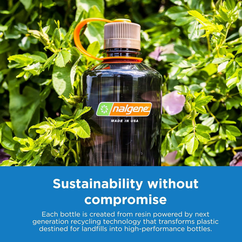 Nalgene Sustain Tritan BPA-Free Water Bottle Made with Material Derived from 50% Plastic Waste, 32 OZ, Narrow Mouth, Pear C153L