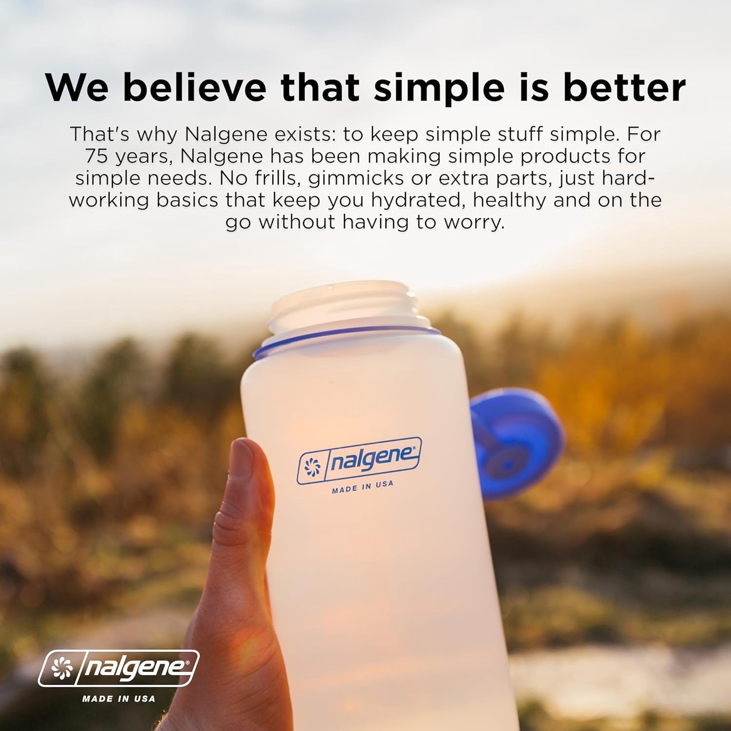 Nalgene Sustain Tritan BPA-Free Water Bottle Made with Material Derived from 50% Plastic Waste, 32 OZ, Narrow Mouth, Pear C153L