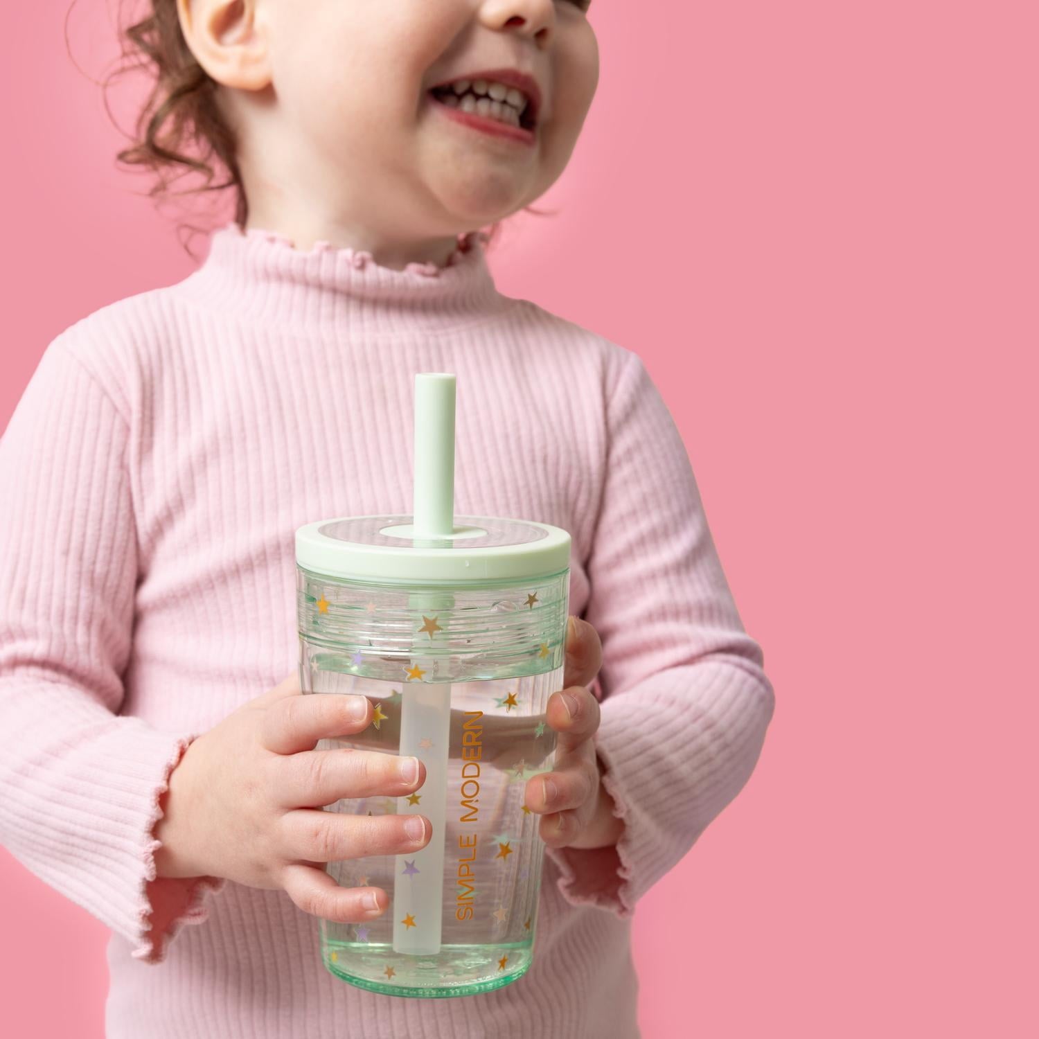 Simple Modern 12 fl oz Tritan Plastic Junior Tumbler with Silicone Straw Lid for Toddlers | Stars C399X