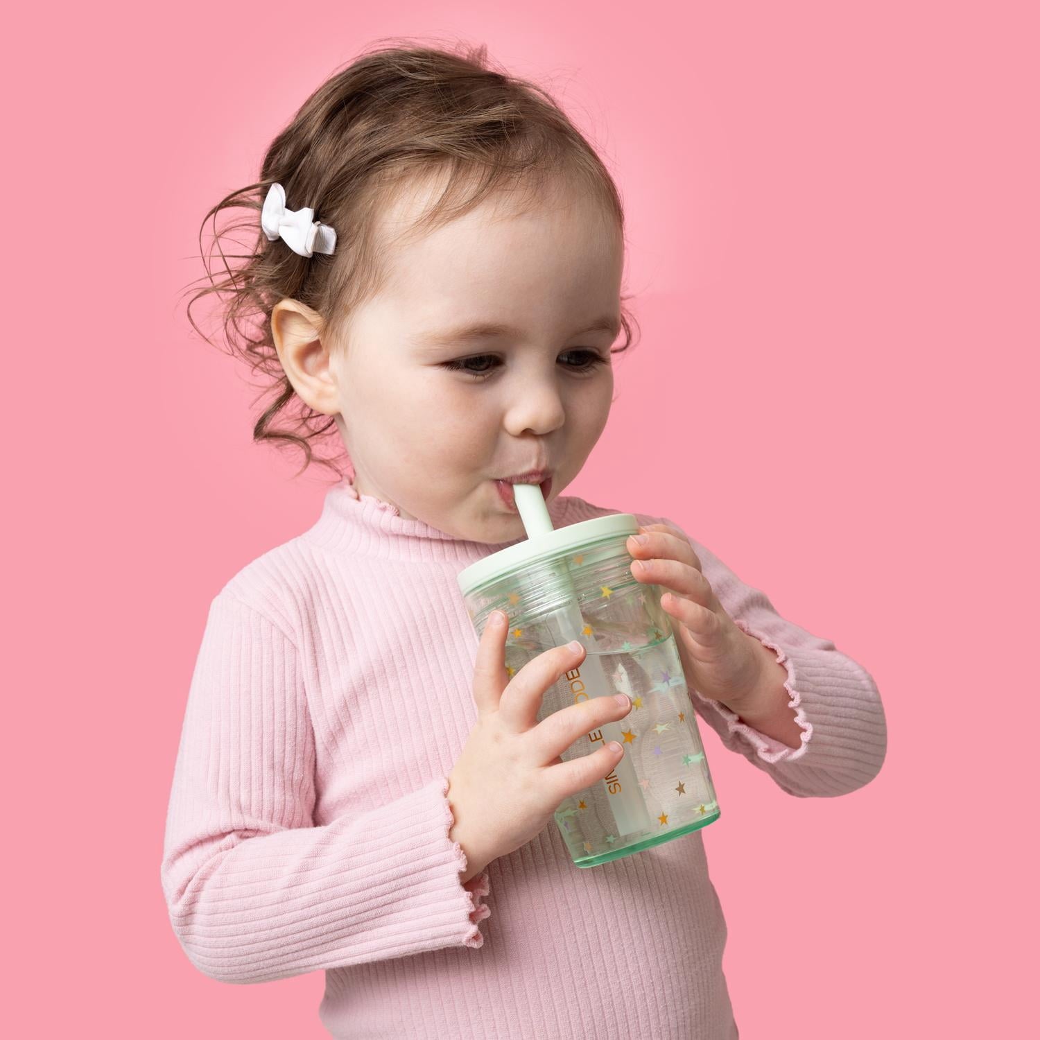Simple Modern 12 fl oz Tritan Plastic Junior Tumbler with Silicone Straw Lid for Toddlers | Stars C399X