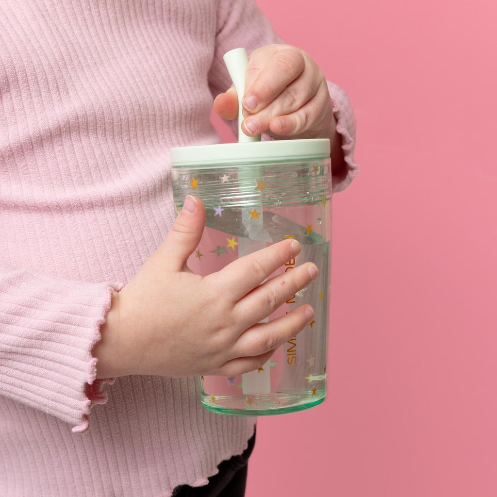 Simple Modern 12 fl oz Tritan Plastic Junior Tumbler with Silicone Straw Lid for Toddlers | Stars C399X