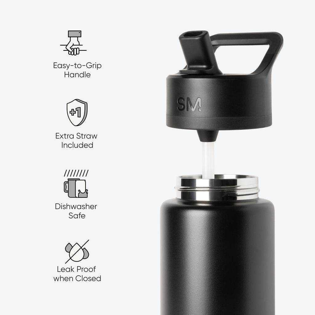 Simple Modern 30 fl oz Insulated Stainless Steel Summit Wide Mouth Water Bottle with Straw Lid | Slumberland C396Z