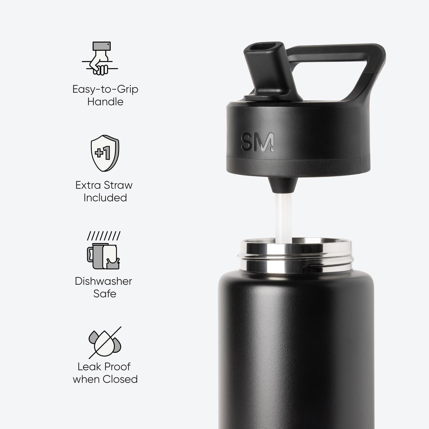Simple Modern 30 fl oz Insulated Stainless Steel Summit Wide Mouth Water Bottle with Straw Lid | Slumberland C396Z