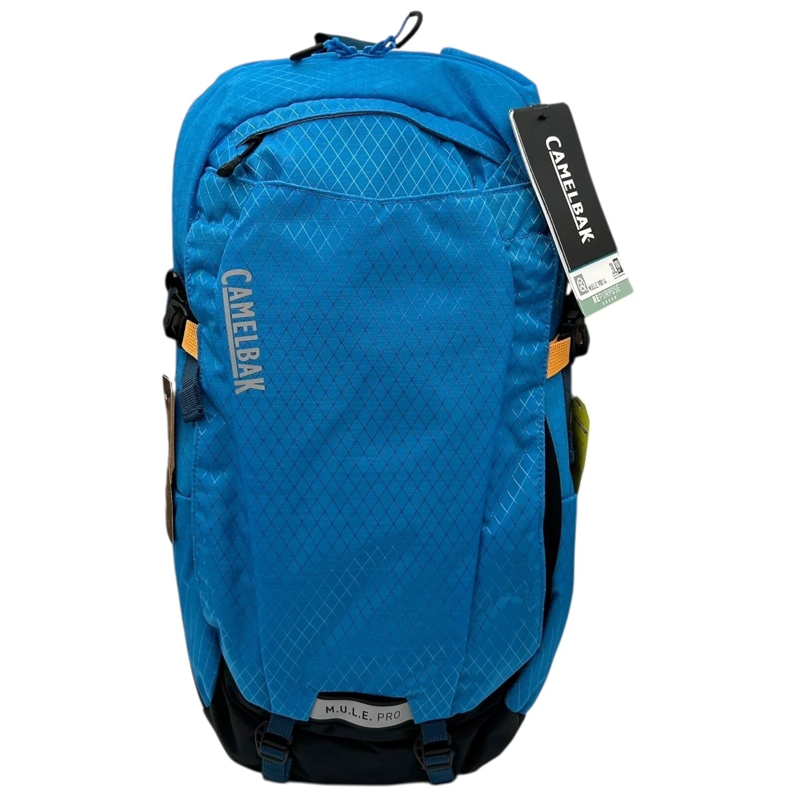 CAMELBAK M.U.L.E Pro 14L Bike Hydration Backpack 100 oz, Ibiza Blue/Orange C251R