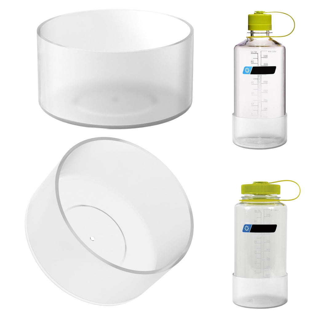 Linkidea 2 Pack Water Bottle Boot Compatible with Nalgene Sustain Wide Mouth 32oz/48oz, Narrow Mouth 32oz, Silicone Anti-Slip Bottle Bottom Bumper Protector (Clear White) C214S