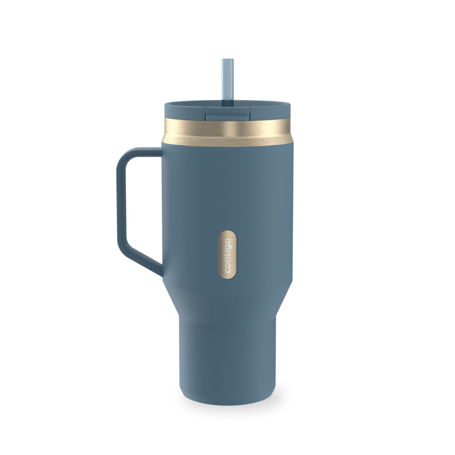 Contigo SnapSeal Leakproof Stainless Steel Reusable Water Bottle Tumbler with Side Handle, Black/Bronze, 30 oz C015G