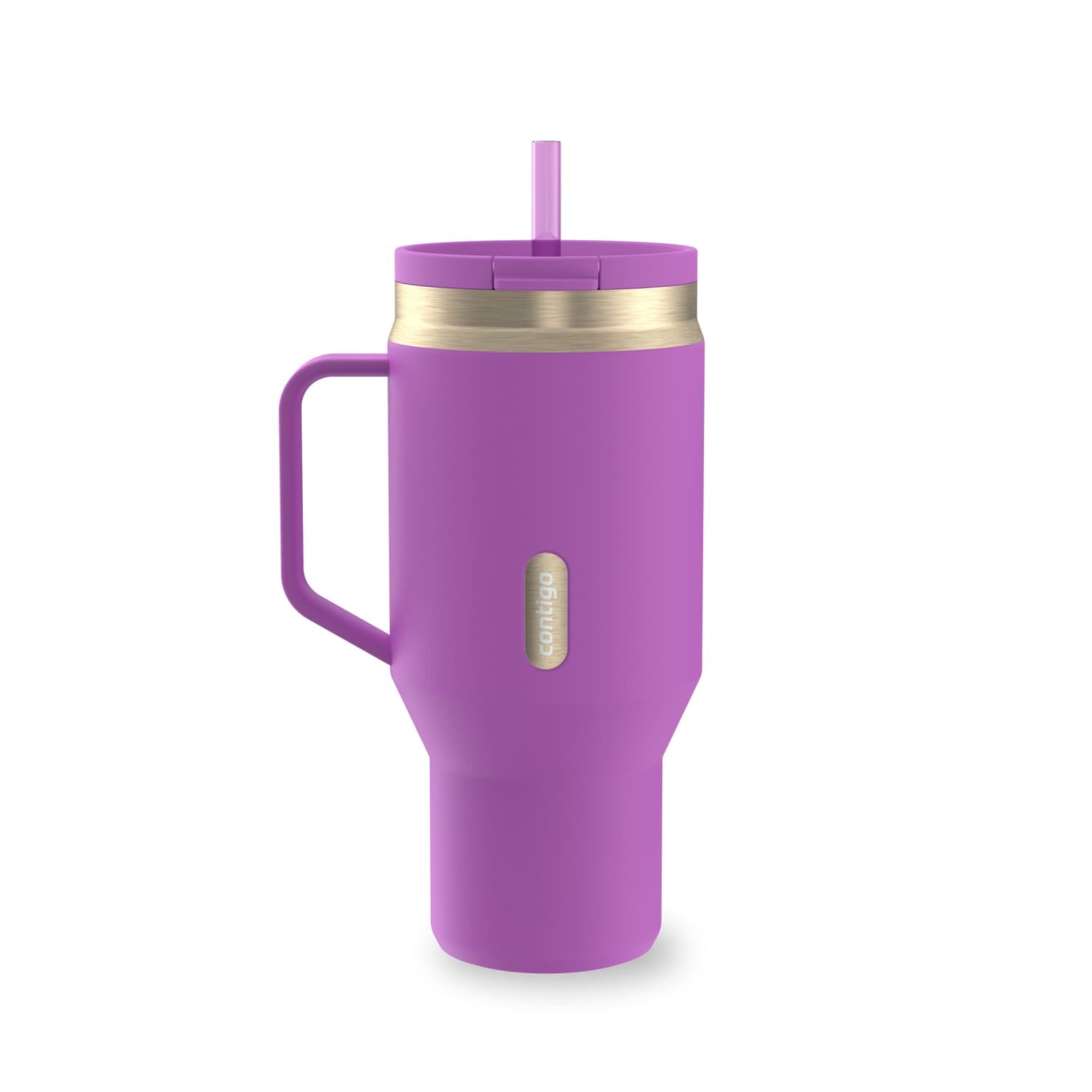 Contigo SnapSeal Leakproof Stainless Steel Reusable Water Bottle Tumbler with Side Handle, Black/Bronze, 30 oz C015G