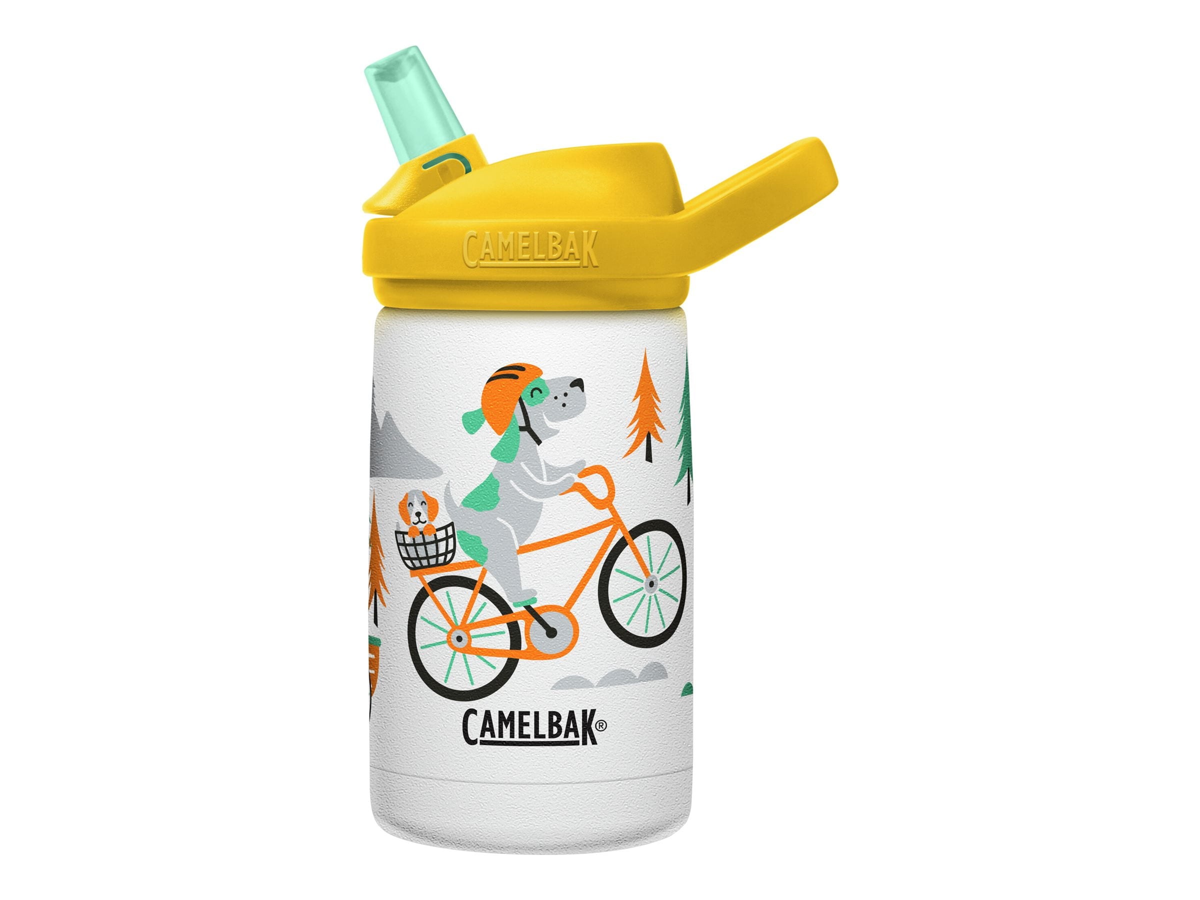 CamelBak Eddy+ Kids - Water bottle - Size 4.25 in x 2.91 in - Height 6.5 in - 12 fl.oz - biking dogs C327L