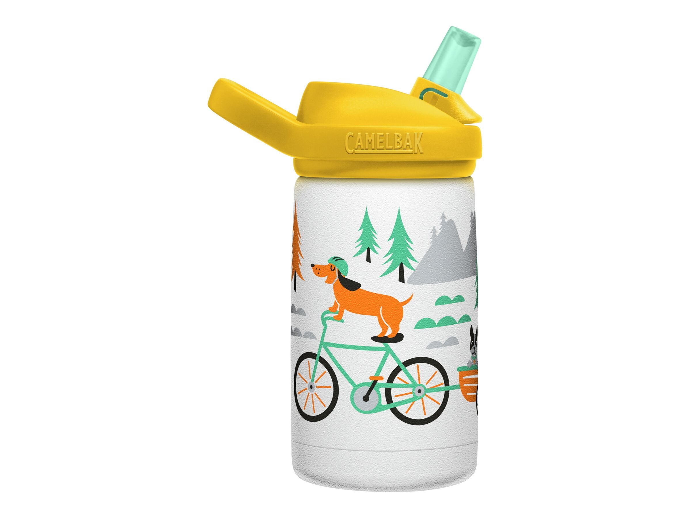CamelBak Eddy+ Kids - Water bottle - Size 4.25 in x 2.91 in - Height 6.5 in - 12 fl.oz - biking dogs C327L